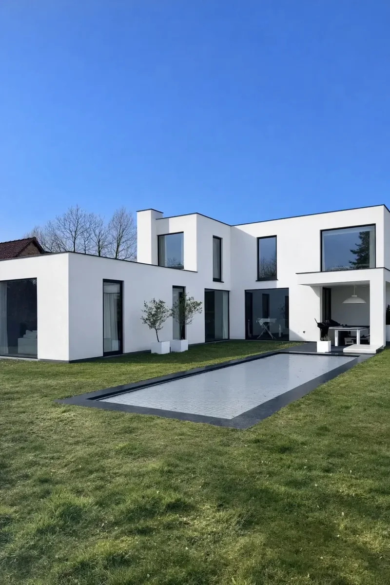 Vrijstaande woning in Aalter na reiniging van de siliconen crepi